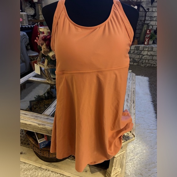 swim dress peach built in bottoms padded modest L - Picture 4 of 11
